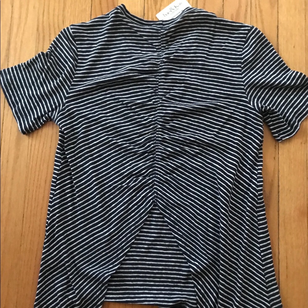 Olivaceous Striped Rouched Top Medium NEW - Picture 3 of 3